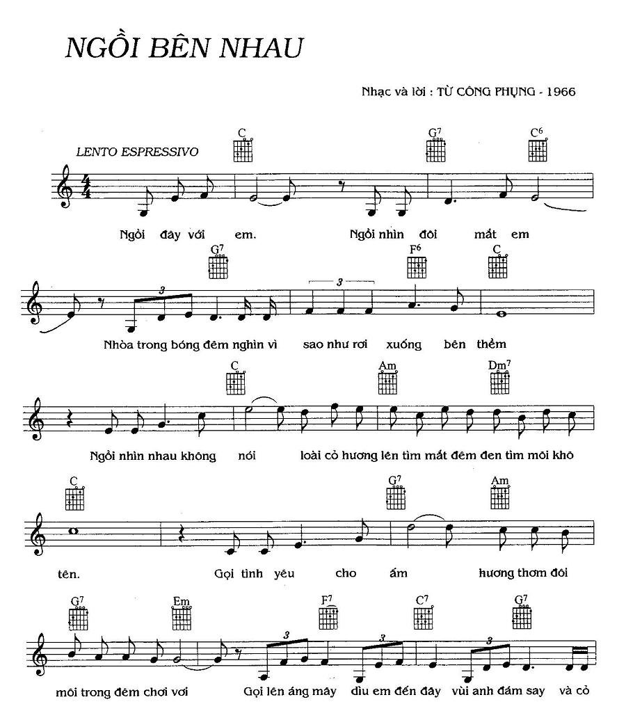 Sheet nhạc Ngồi Bên Nhau